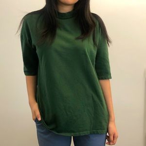 Zara asymmetrical dark green mock neck